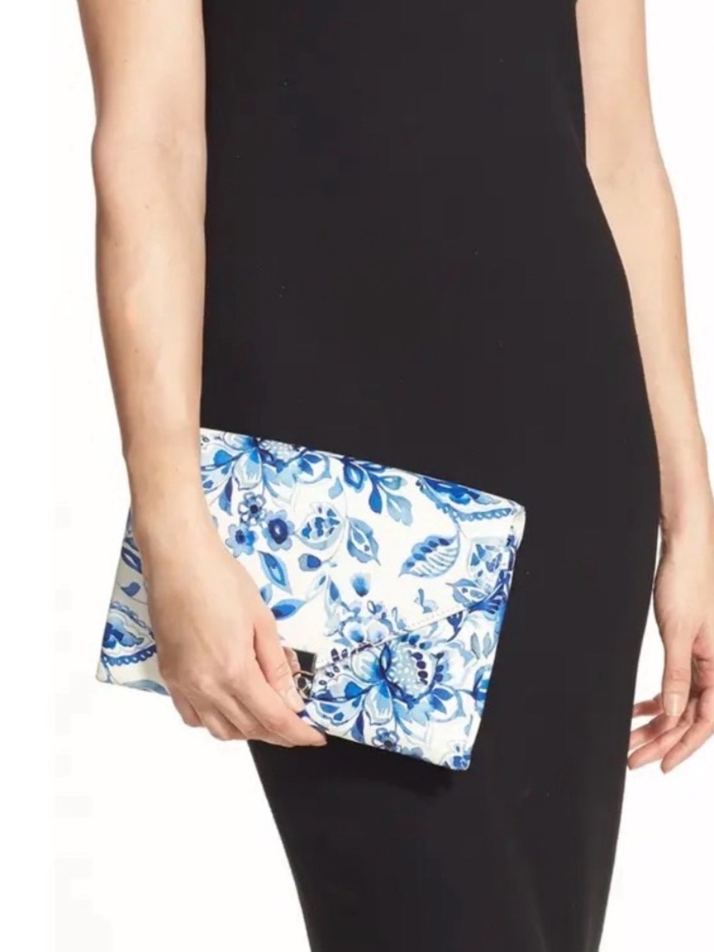 Loeffler Randall 'Lock' Floral Leather Clutch